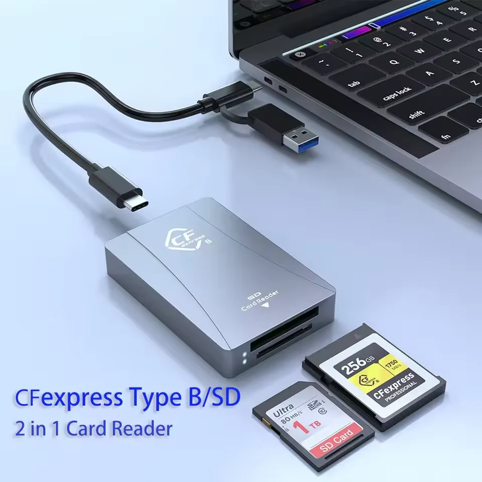 قارئ بطاقات 2 في 1 CFexpress وSD
