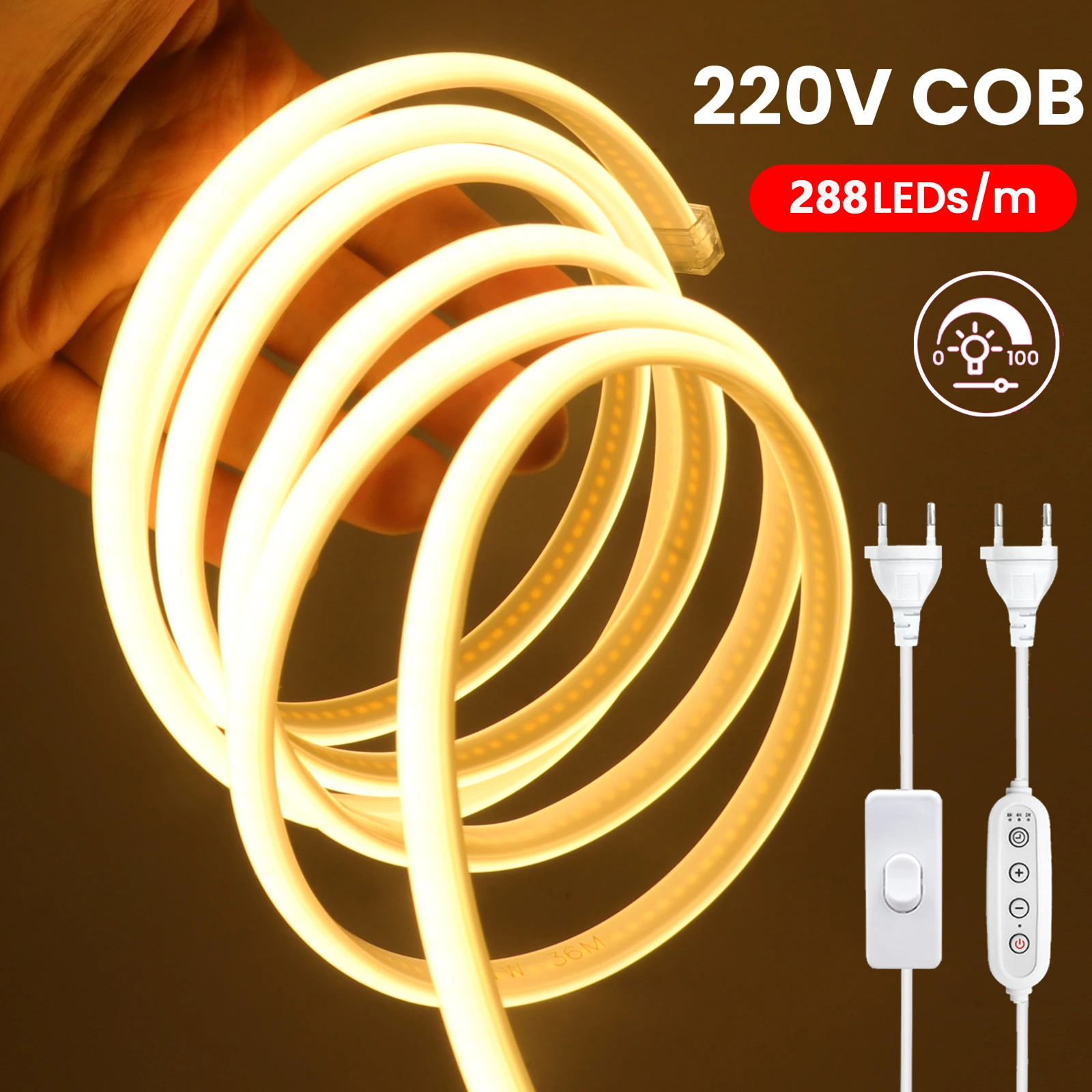 شريط إضاءة LED مقاوم للماء 220 فولت