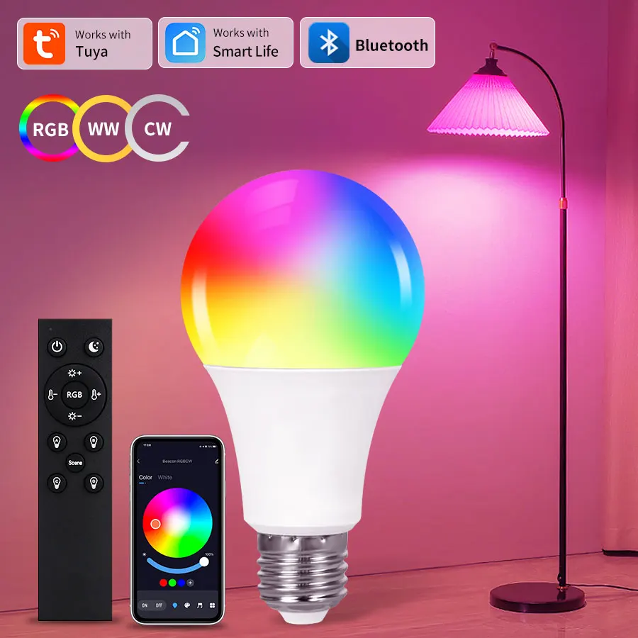 مصباح ليد بلوتوث RGB مع تحكم عن بعد