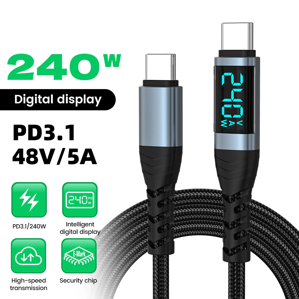 كابل شحن سوبر نوع C 240 واط