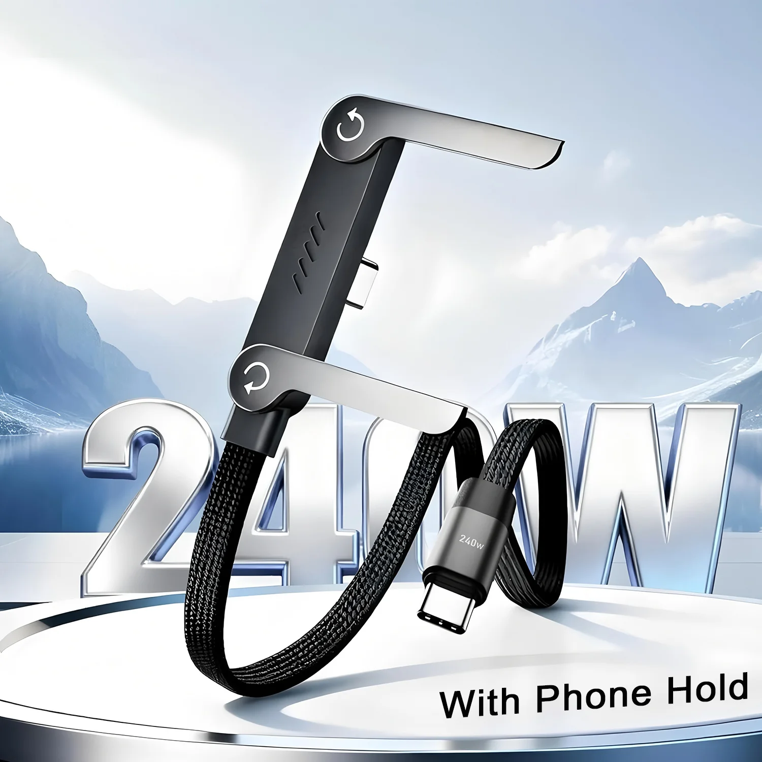 240W 2-in-1 Charging Cable and Phone Holder