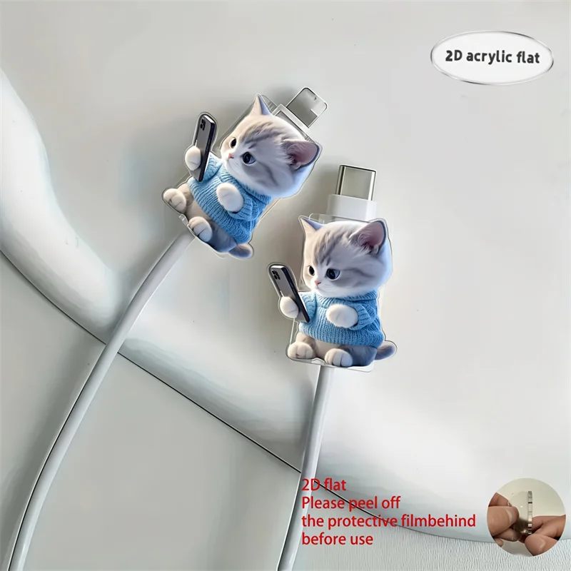 Cute Cat Phone Charger Cable Protectors