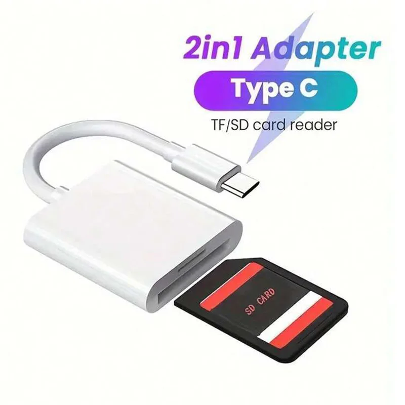 2 in 1 USB-C Card Reader for Tablets