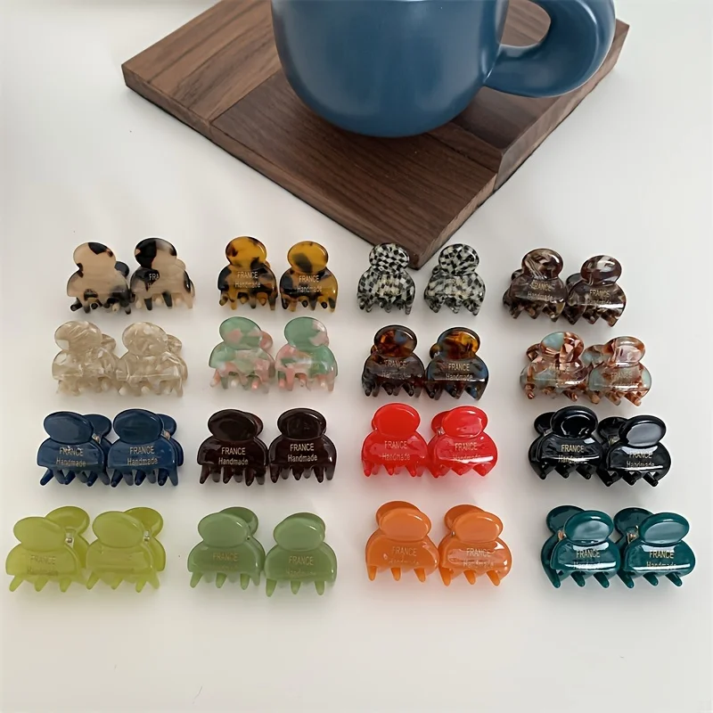 Mini Acetate Hair Claw Clips Set