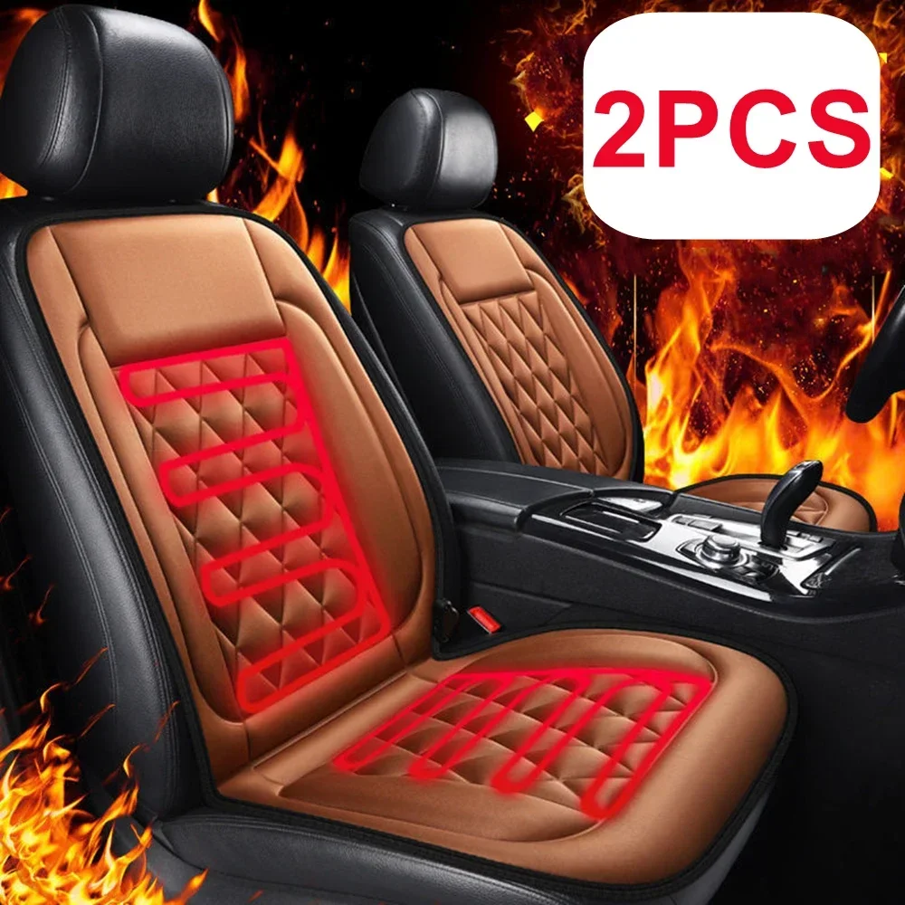 2pcs Heated Car Seat Covers for Winter