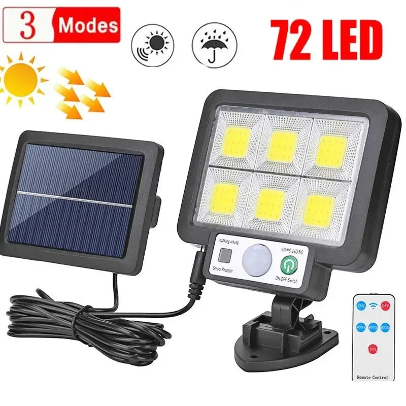 مصباح جداري شمسي LED مع مستشعر حركة