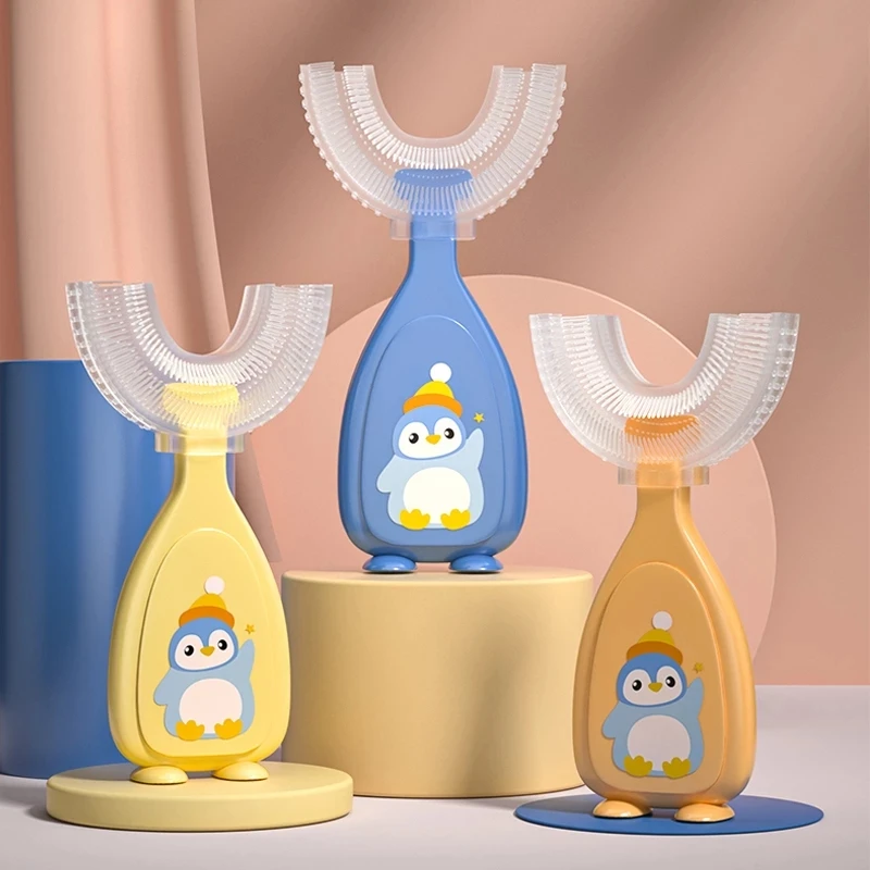 فرشاة أسنان الأطفال على شكل حرف U