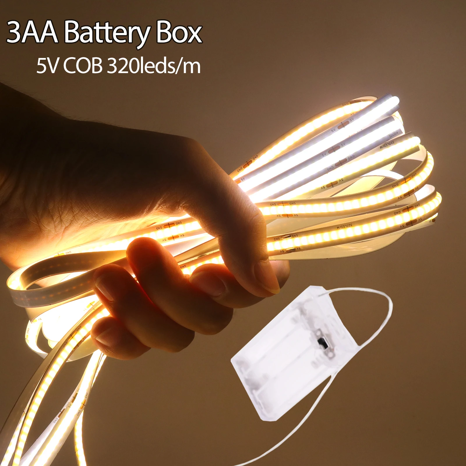 شريط إضاءة COB LED 5 فولت مرن