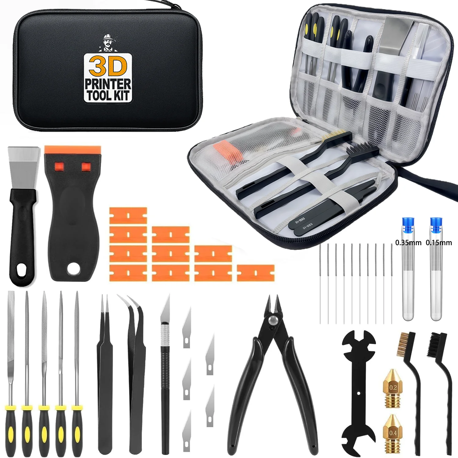 34PCS 3D Printer Tool Kit and Maintenance Set