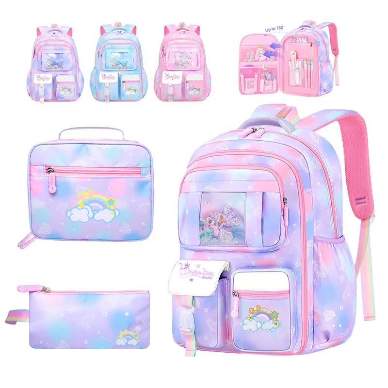 Large Capacity Girls Backpack Set