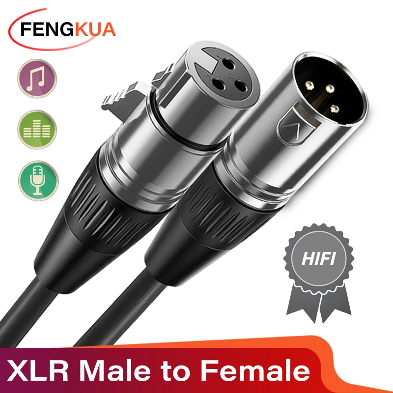 كابل XLR 3Pin صوتي ذكر إلى أنثى