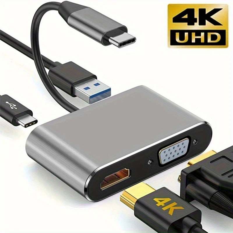 محول USB-C 4 في 1 لشحن سريع