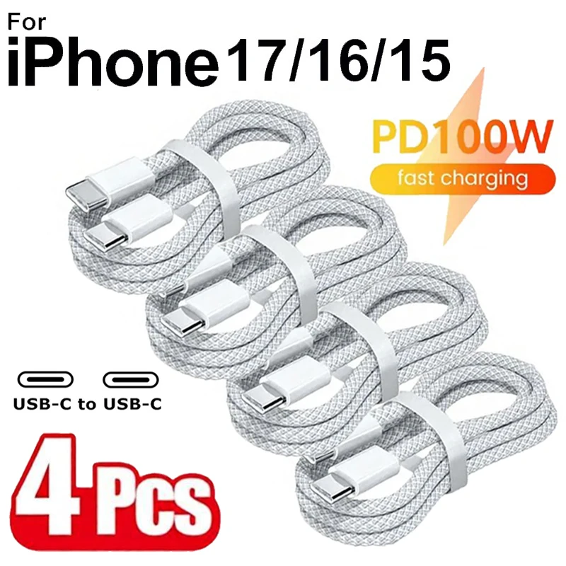 4 قطع كابل USB C لشحن سريع