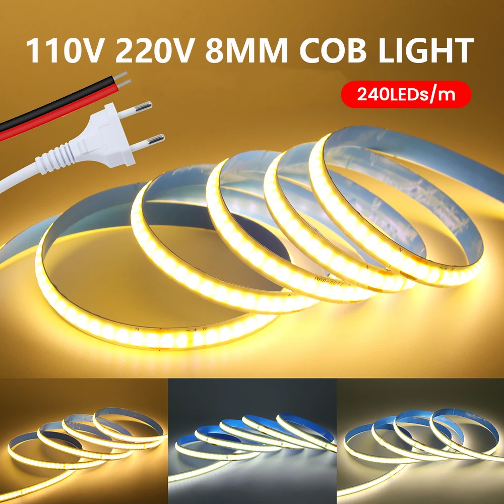 شريط إضاءة LED COB فائق السطوع