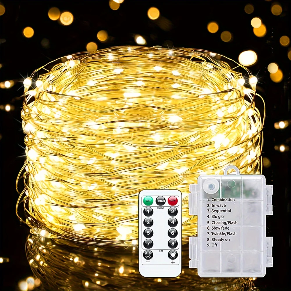 إضاءة LED سلكية نحاسية لعيد الميلاد
