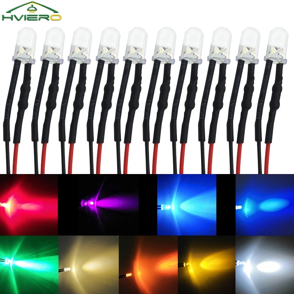 5 قطع من لمبات LED المستديرة 5 مللي متر