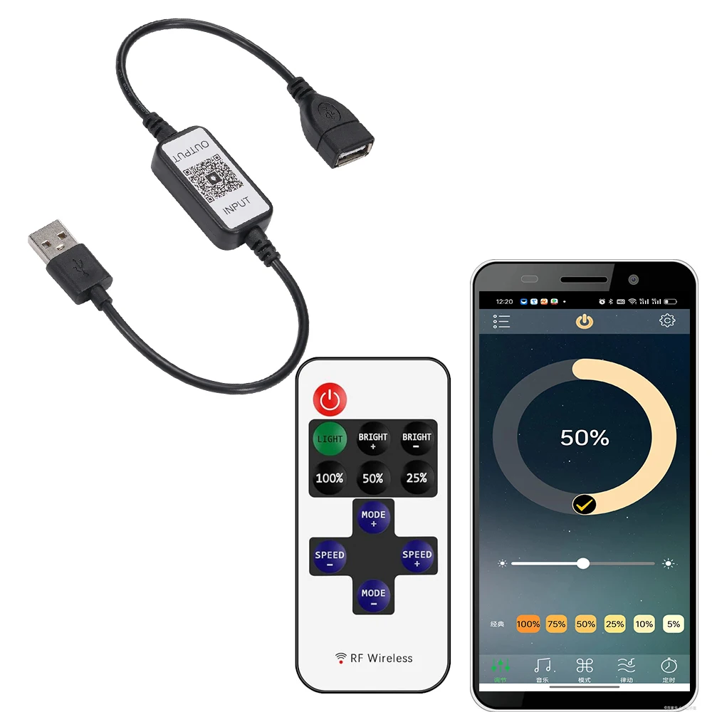 وحدة تحكم بلوتوث LED فولت 5 و 12