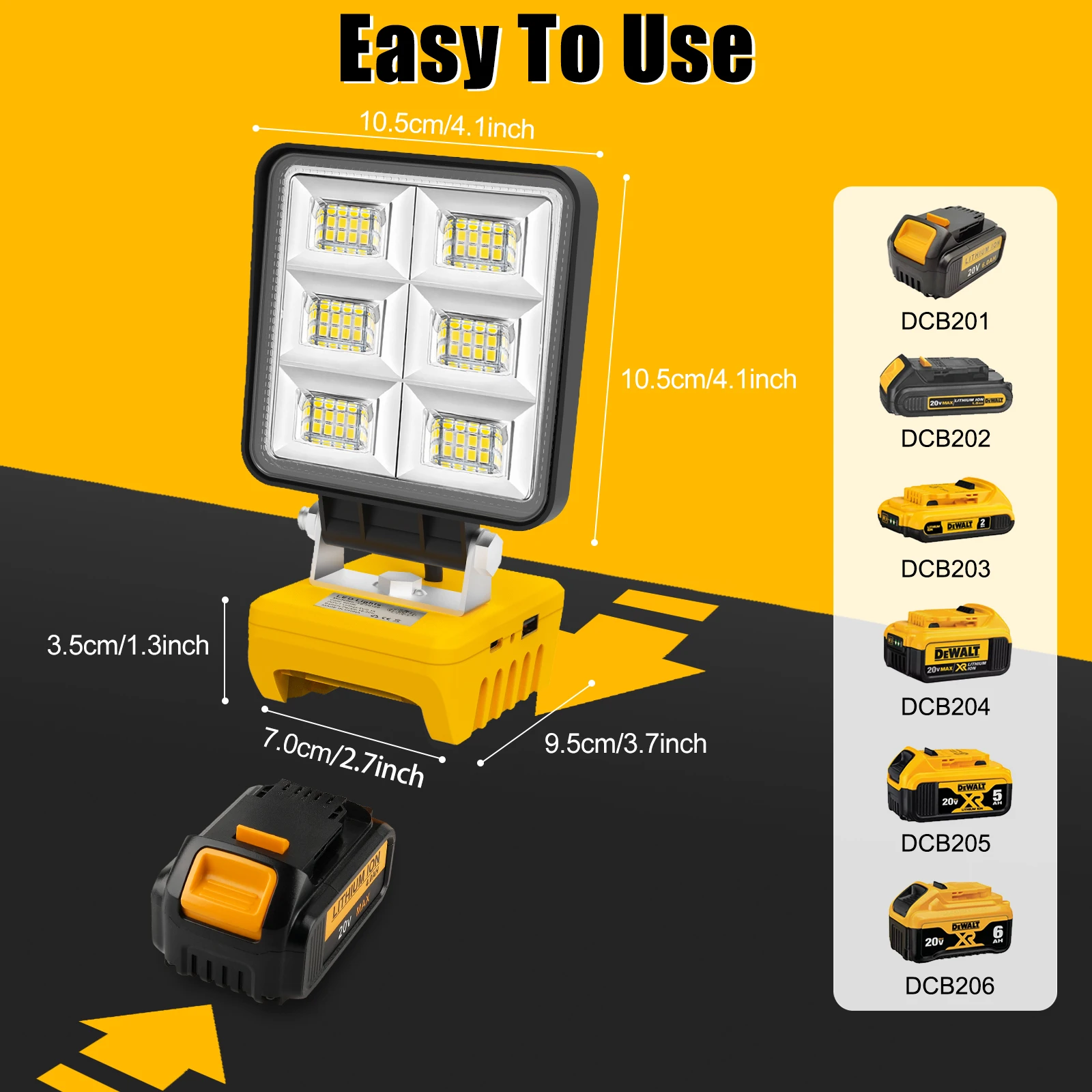 ضوء العمل اللاسلكي 48 واط LED