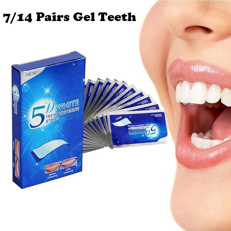 شرائح تبييض الأسنان 5D للابتسامة المشرقة