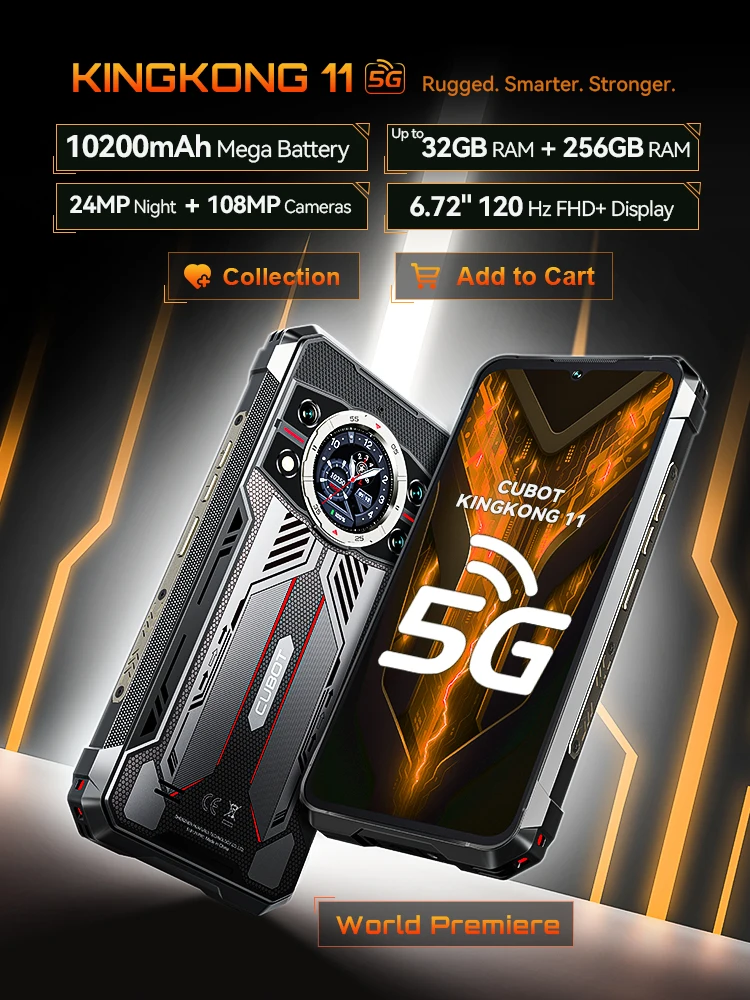 هاتف ذكي متين 5G Cubot KingKong 11
