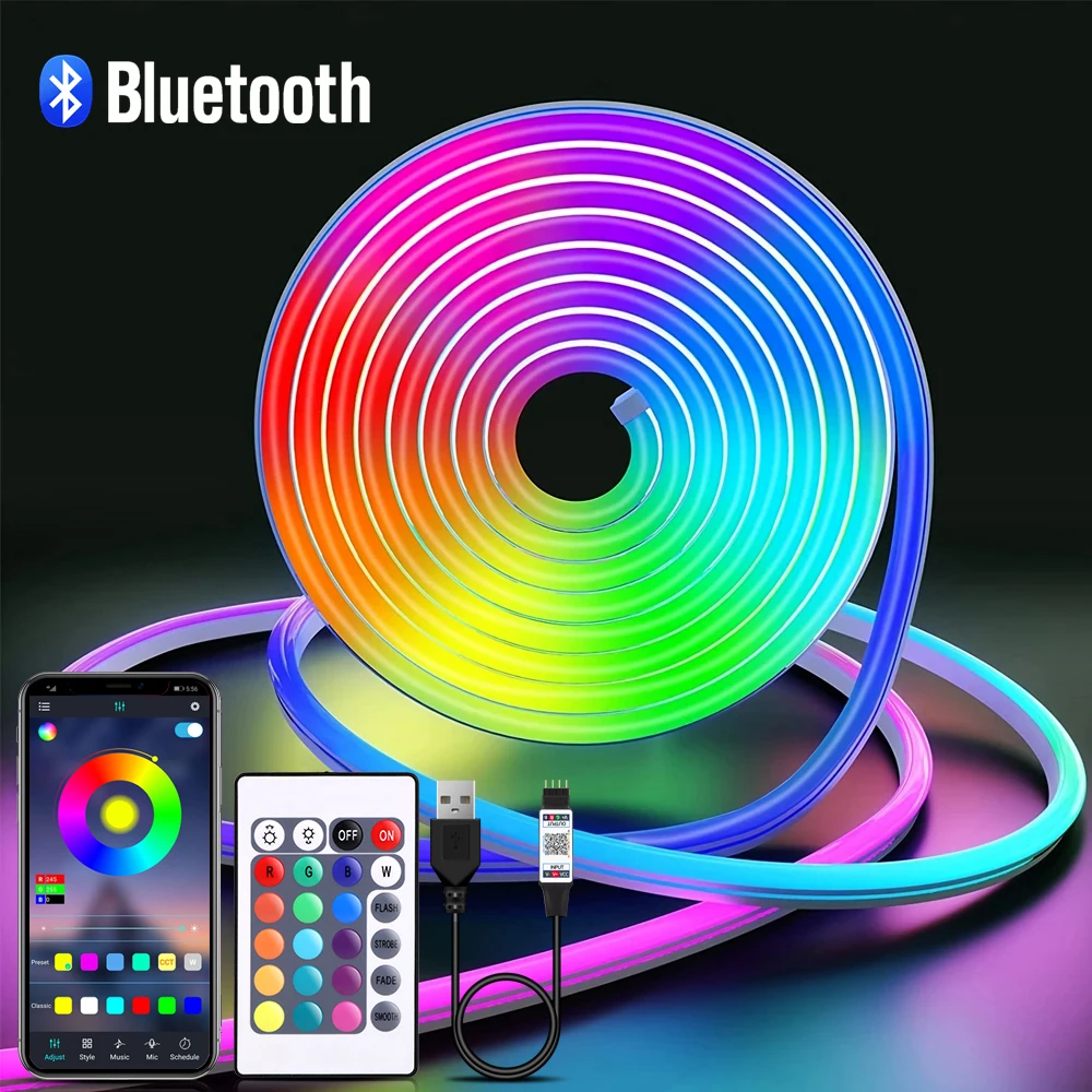 Bluetooth RGB Neon LED Strip Lights