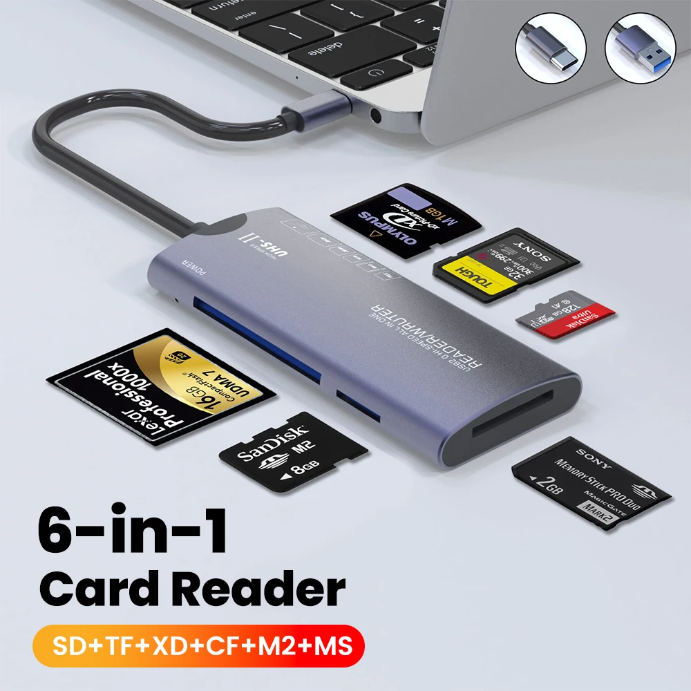 قارئ بطاقات الذاكرة متعدد الوظائف USB