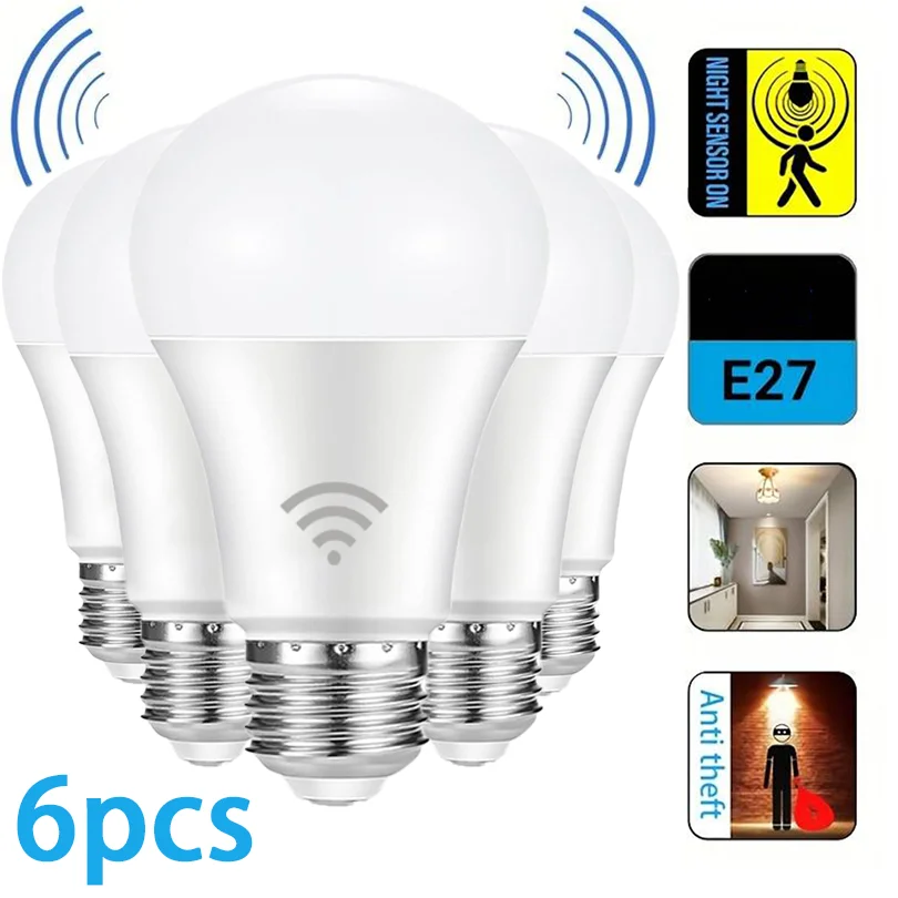 مصباح LED ذكي مع مستشعر حركة