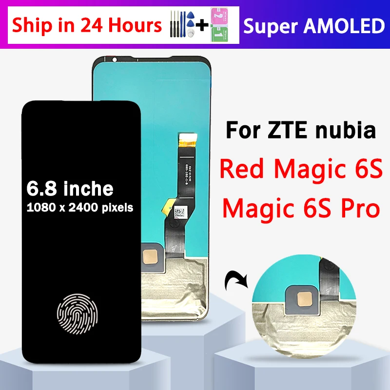 شاشة AMOLED 6.8 بوصة لـ Red Magic 6s Pro