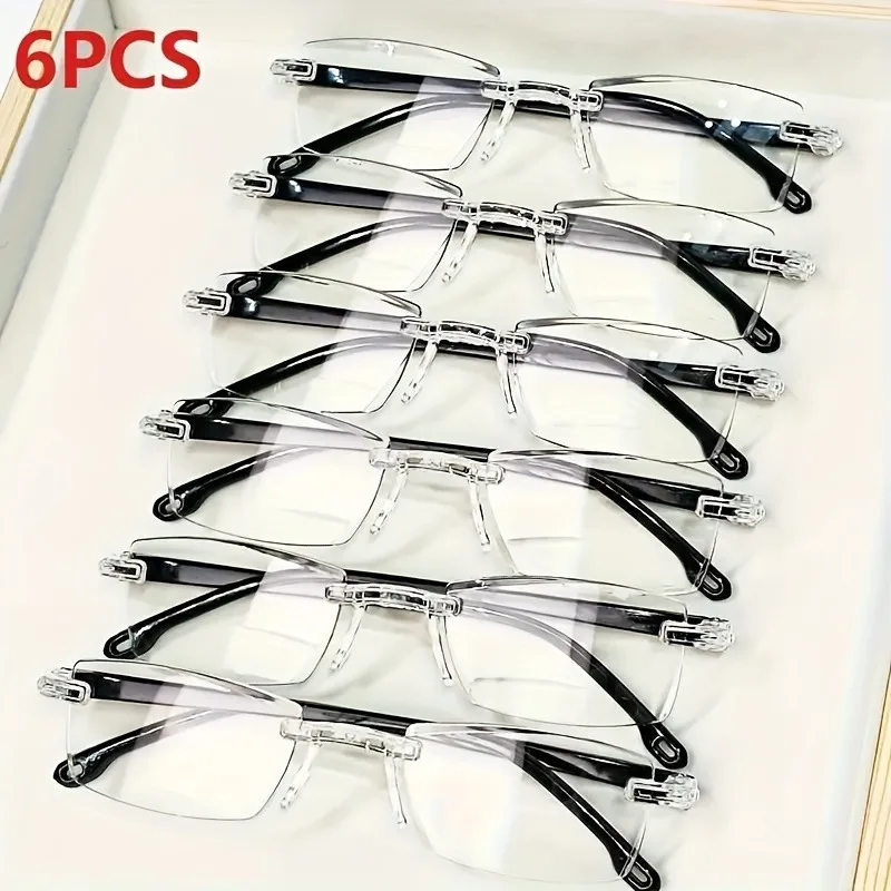 Ultra-Light Rimless Reading Glasses 6pcs