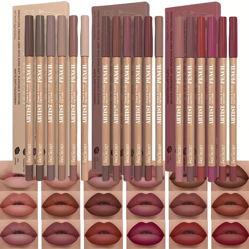 6-Pack Velvet Matte Lip Liner Pencils
