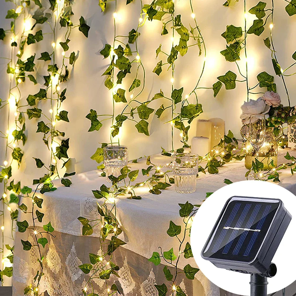 أضواء لبلاب LED الشمسية للتزيين