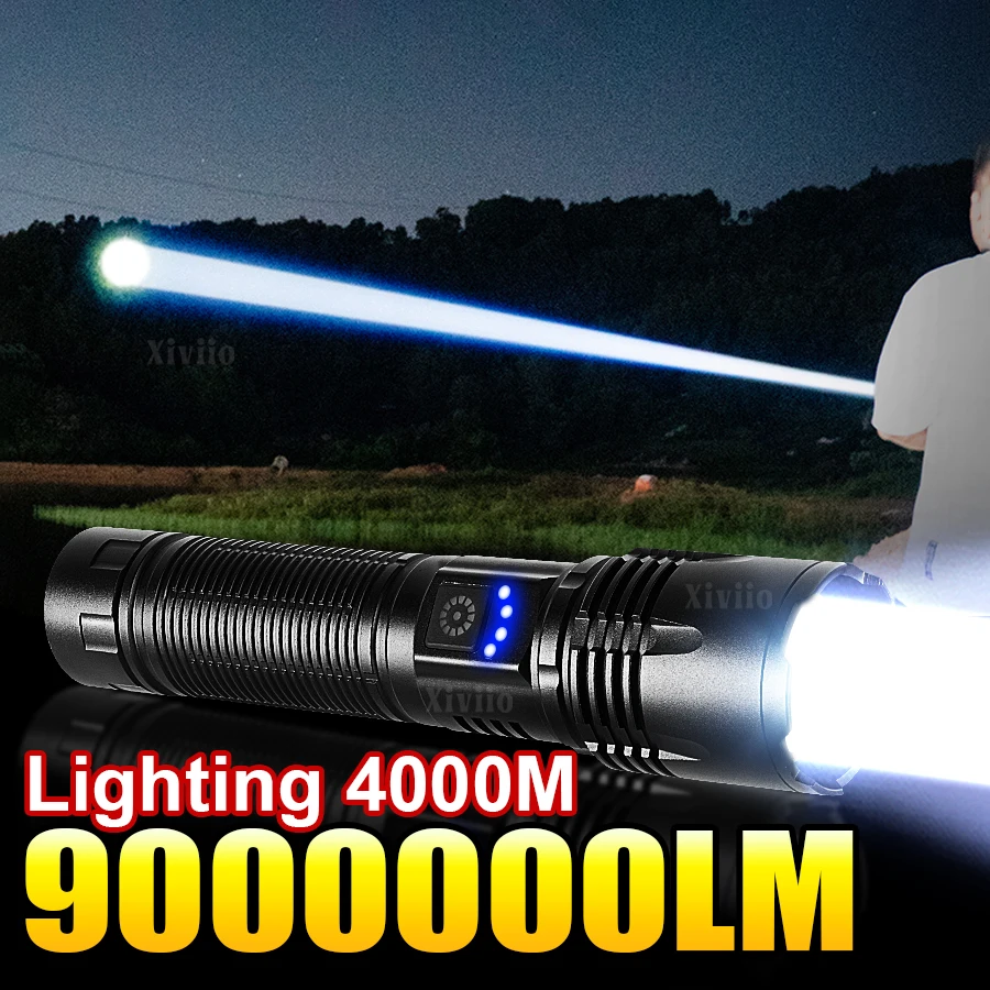 مصباح يدوي LED قوي قابل للشحن