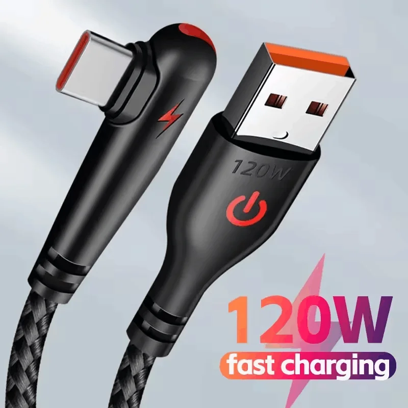 كابل USB-C 90 درجة شحن سريع