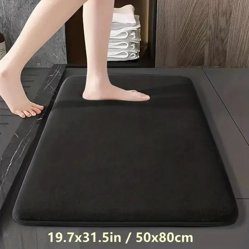 Non-Slip Coral Velvet Bath Floor Mat