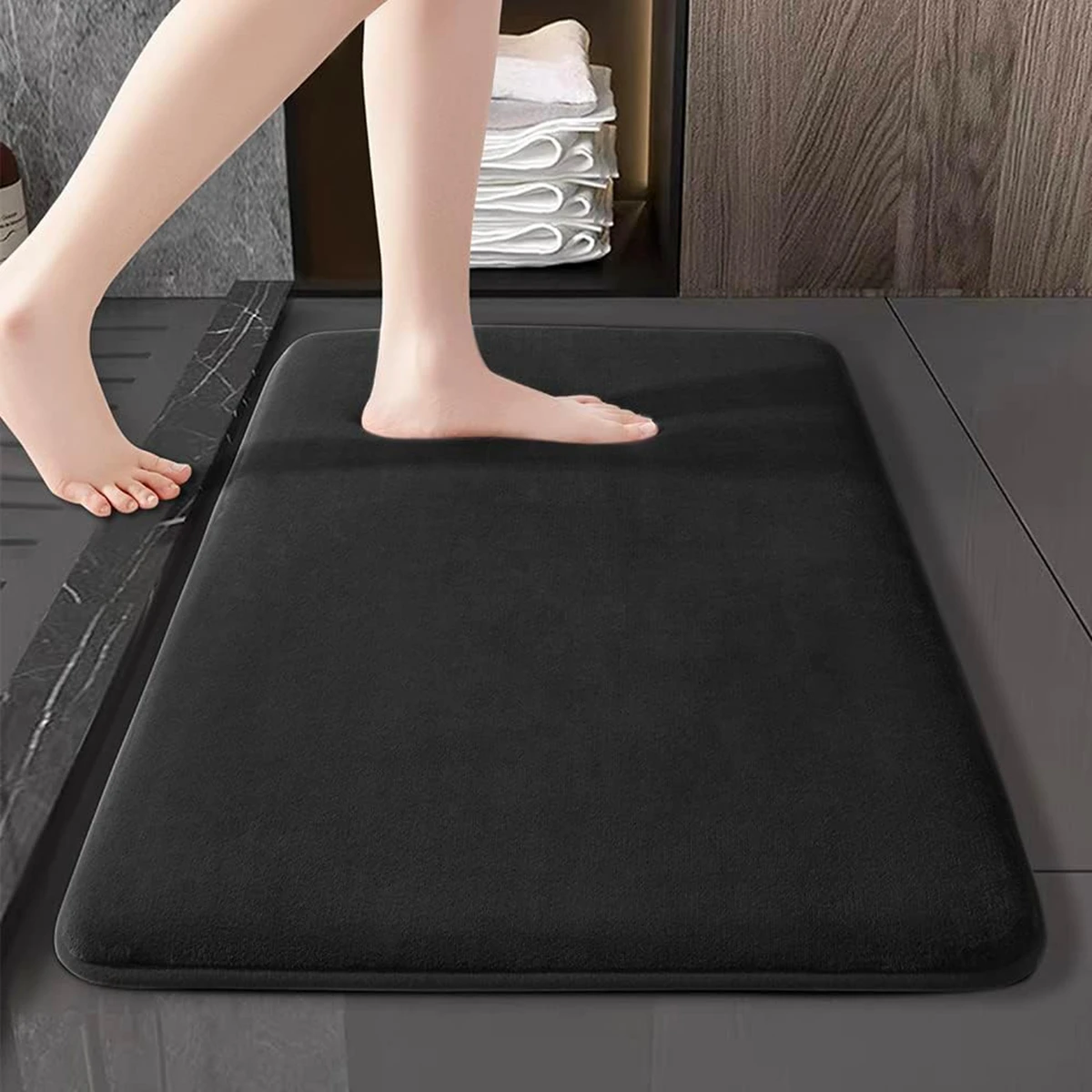Non Slip Coral Velvet Bath Mat