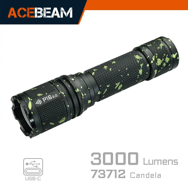 ACEBEAM مصباح يدوي تكتيكي P16 2.0