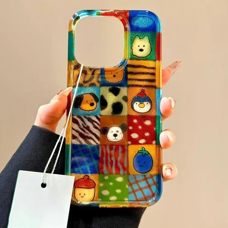 Vibrant Plaid Leopard iPhone Phone Case