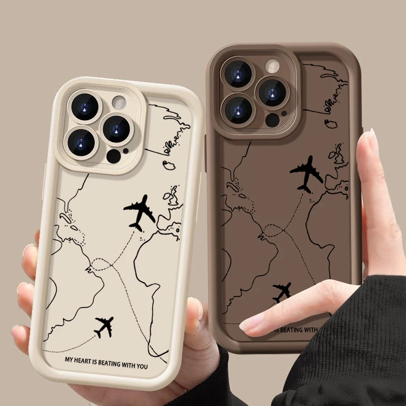 Airplane Route Pattern iPhone Case