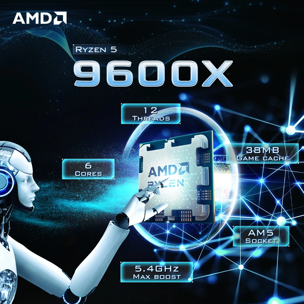 معالج AMD Ryzen 5 9600X القوي
