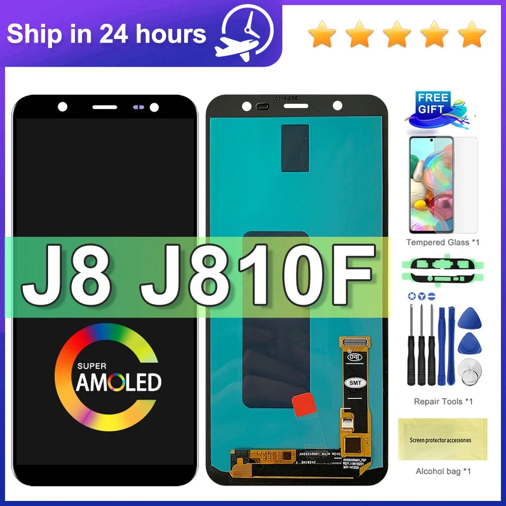 شاشة LCD AMOLED لهاتف سامسونج J8