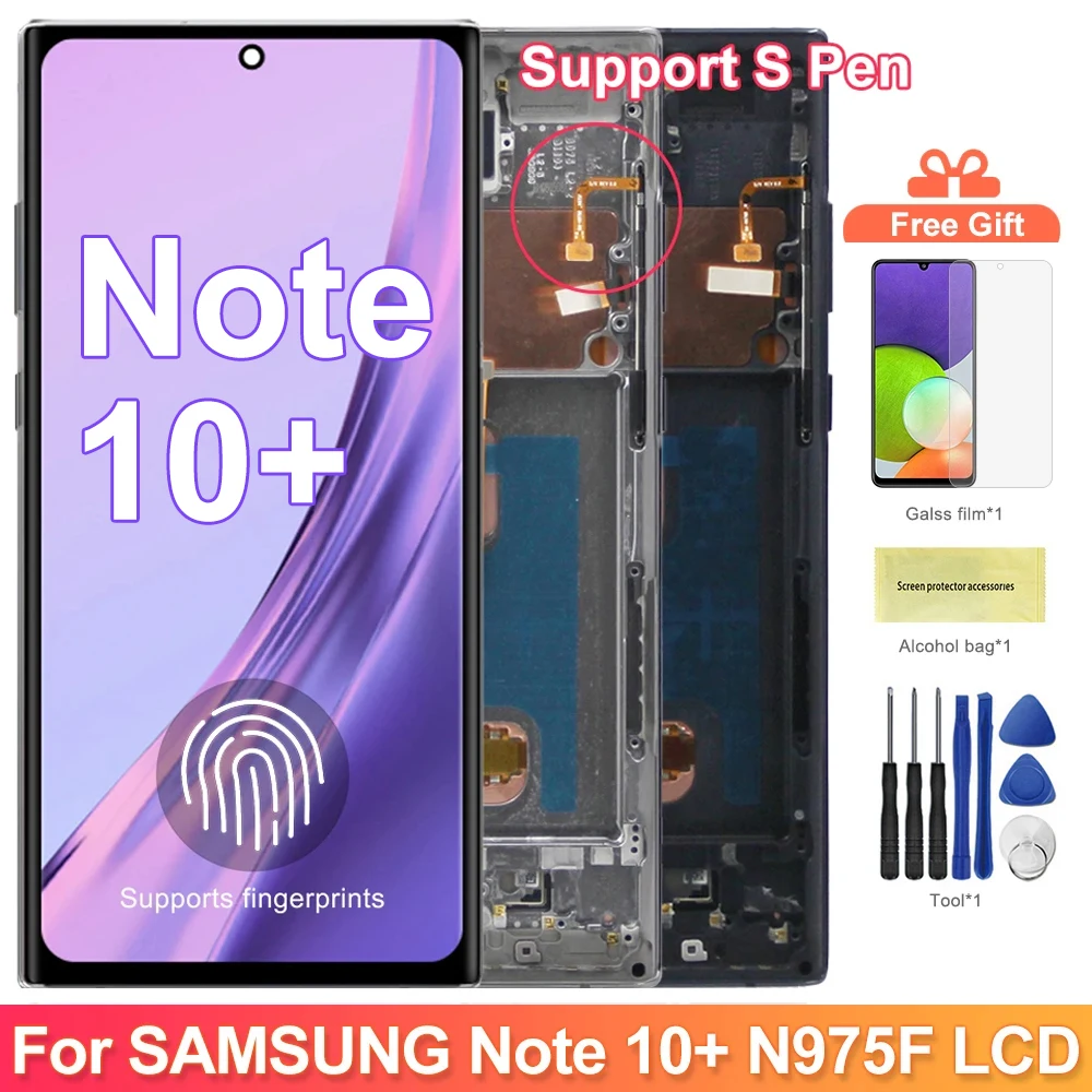 شاشة AMOLED لجهاز سامسونج جالاكسي نوت 10 بلاس