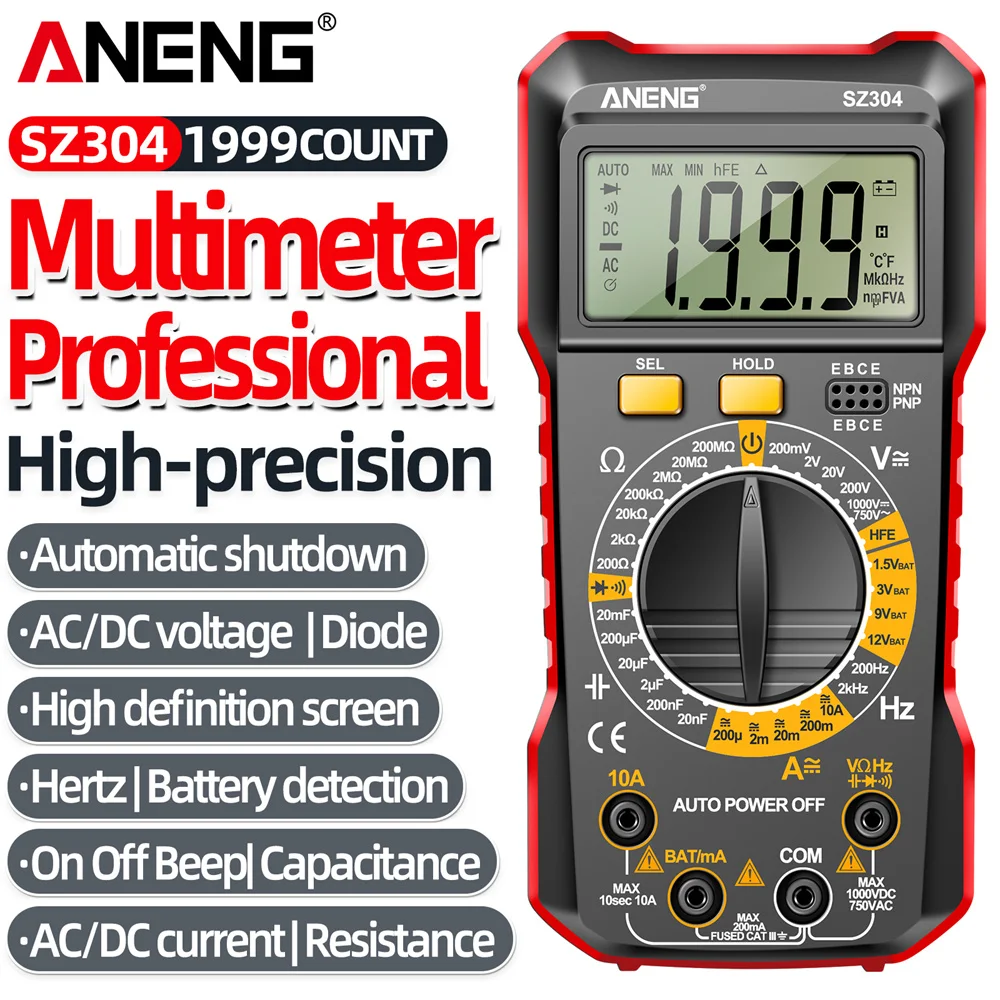 جهاز ANENG SZ304 لقياس الجهد والتيار