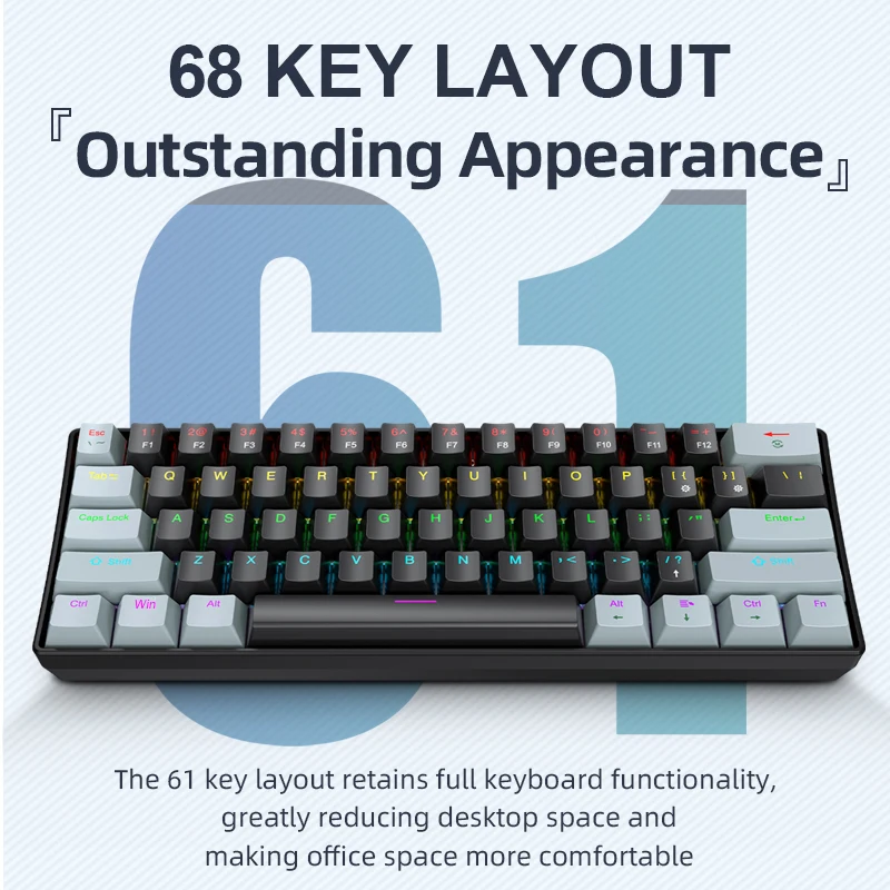 لوحة مفاتيح ميكانيكية صغيرة APAYADO K61