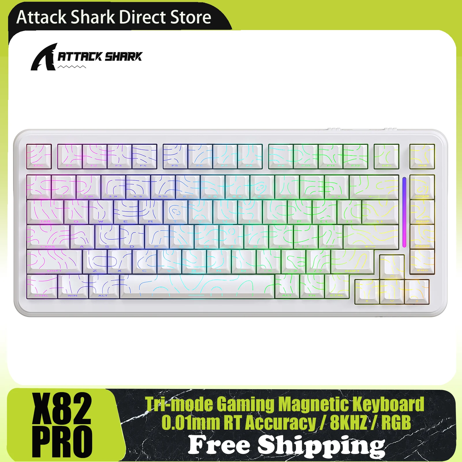 لوحة مفاتيح ATTACK SHARK X82PRO للألعاب
