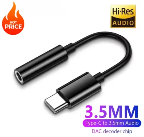 محول Aux من USB Type-C إلى 3.5 ملم