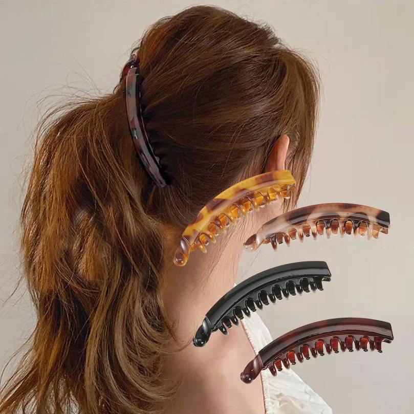 AWAYTR Solid Color Banana Hair Clips