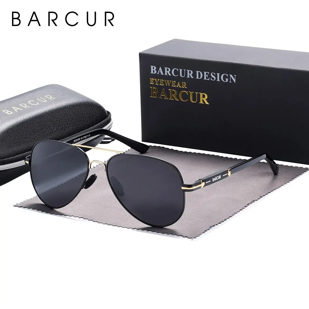 BARCUR Polarized Men’s Pilot Sunglasses