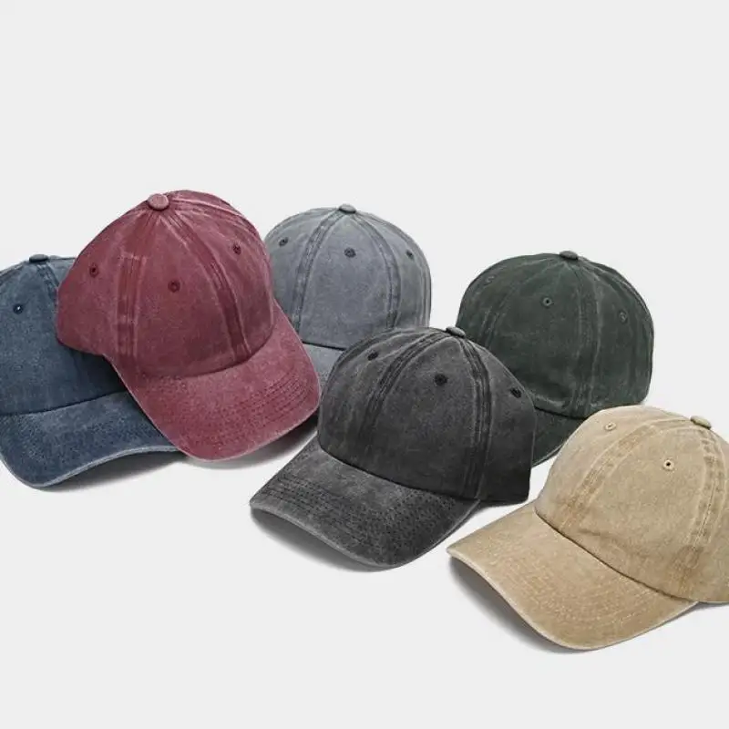 Vintage Washed Cotton Snapback Baseball Cap