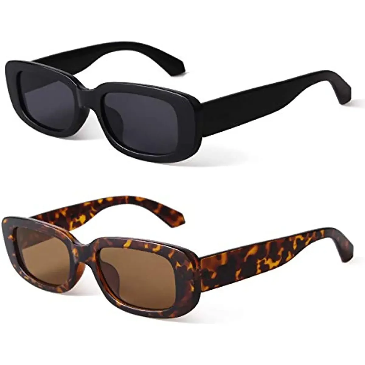 Retro Rectangle Sunglasses with UV400 Protection