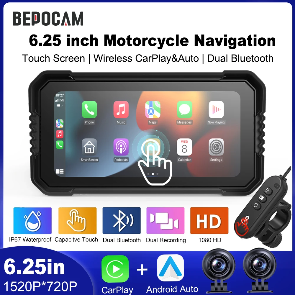 شاشة عرض موتو GPS مع Carplay